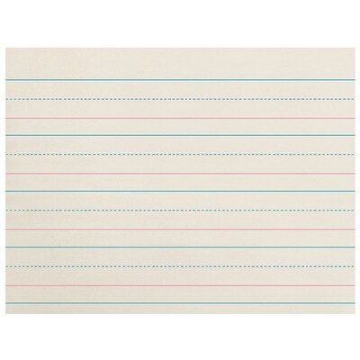 Zaner-Bloser 10.5" x 8" Newsprint Handwriting Paper, Dotted Midline, White, 500 Sheets Per Pack, 3 Packs (PACZP2610-3)