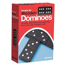 Pressman Double Six Wooden Dominoes Game, Grade 2+ (PRE152112-6)
