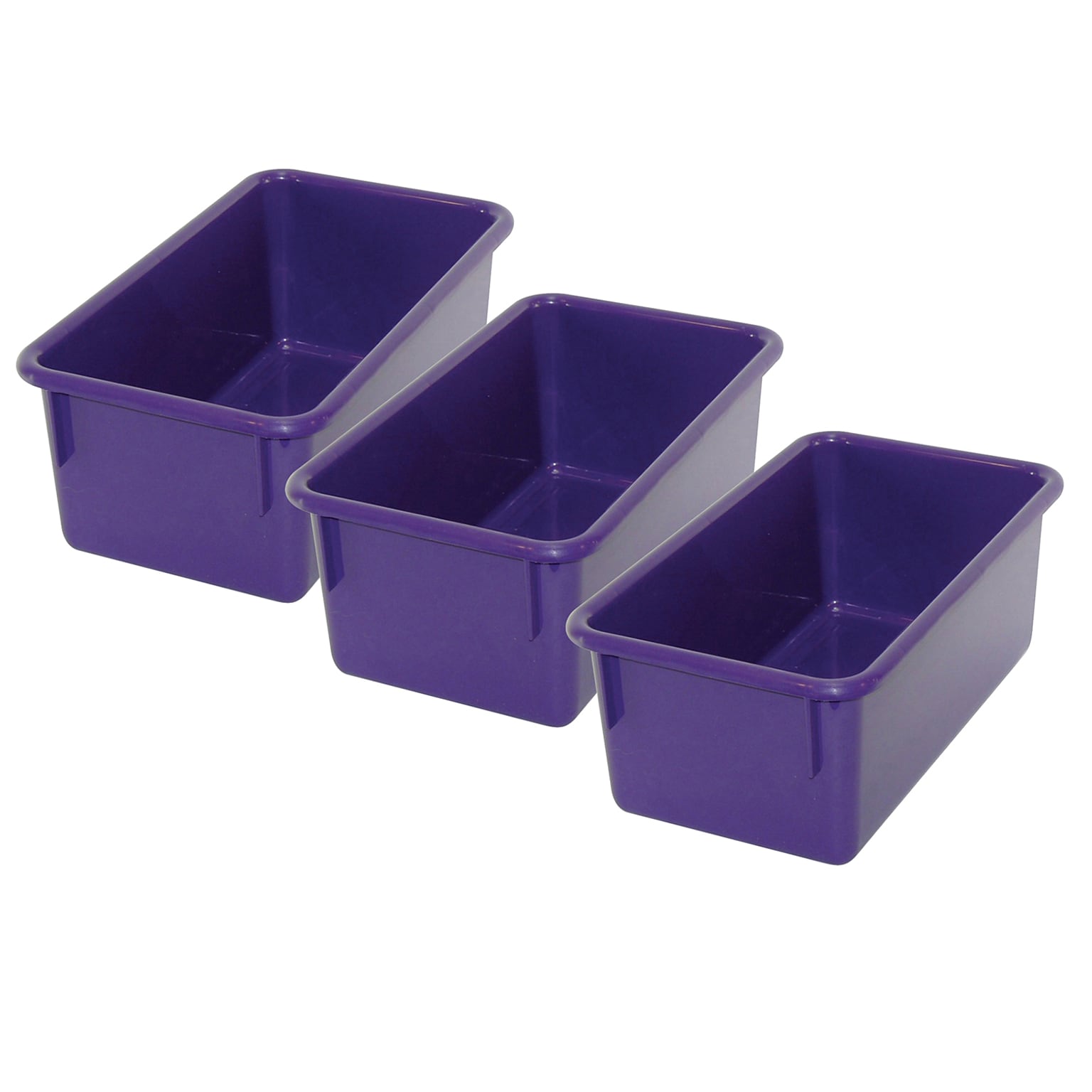 Romanoff Plastic Stowaway Tray No Lid, 5.25 x 13.25 x 7.75, Purple, Pack of 3 (ROM12106-3)