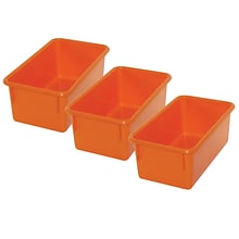 Romanoff Plastic Stowaway Tray No Lid, 5.25 x 13.25 x 7.75, Orange, Pack of 3 (ROM12109-3)