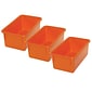 Romanoff Plastic Stowaway Tray No Lid, 5.25" x 13.25" x 7.75", Orange, Pack of 3 (ROM12109-3)