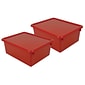 Romanoff Plastic Stowaway 5" Letter Box with Lid, Red, Pack of 2 (ROM16002-2)