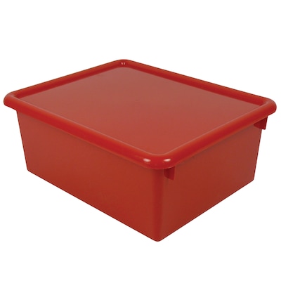 Romanoff Plastic Stowaway 5" Letter Box with Lid, Red, Pack of 2 (ROM16002-2)