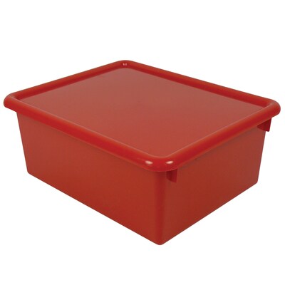 Romanoff Plastic Stowaway 5 Letter Box with Lid, Red, Pack of 2 (ROM16002-2)