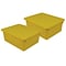 Romanoff Plastic Stowaway 5 Letter Box with Lid, Yellow, Pack of 2 (ROM16003-2)