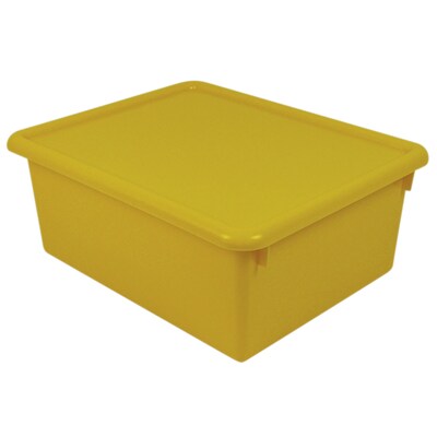 Romanoff Plastic Stowaway 5" Letter Box with Lid, Yellow, Pack of 2 (ROM16003-2)