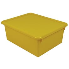 Romanoff Plastic Stowaway 5 Letter Box with Lid, Yellow, Pack of 2 (ROM16003-2)