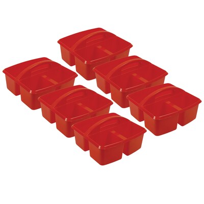 Romanoff Plastic Small Utility Caddy, 9.25 x 9.25 x 5.25, Red, Pack of 6 (ROM25902-6)