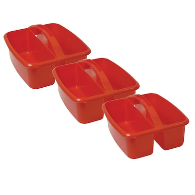 Romanoff Plastic Large Utility Caddy, 12.75 x 11.25 x 6.75, Red, Pack of 3 (ROM26002-3)