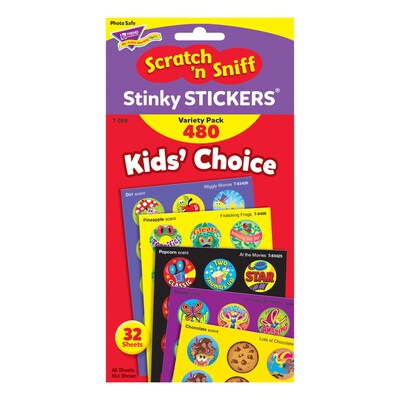 TREND Kids' Choice Stinky Stickers® Variety Pack, Multicolored, 480 Per Pack, 2 Packs (T-089-2)