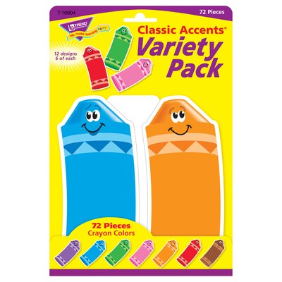 TREND Crayon Colors Classic Accents® Variety Pack, 72 Per Pack, 3 Packs (T-10904-3)
