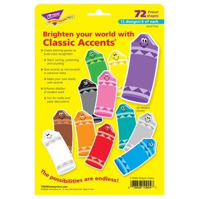 TREND Crayon Colors Classic Accents® Variety Pack, 72 Per Pack, 3 Packs (T-10904-3)