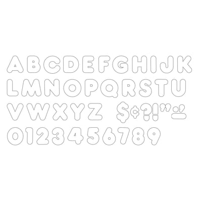 TREND 4" Casual Uppercase Ready Letters, White, 71 Characters/Pack, 6 Packs (T-1567-6)