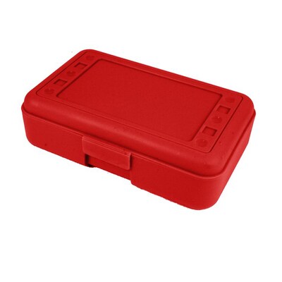 Romanoff Plastic Latch Pencil Case, Red, Pack of 12 (ROM60202-12)