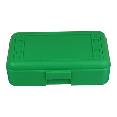 Romanoff Plastic Latch Pencil Case, Green, Pack of 12 (ROM60205-12)