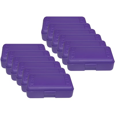 Romanoff Plastic Latch Pencil Case, Purple, Pack of 12 (ROM60206-12)