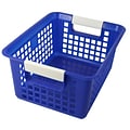 Romanoff Plastic Tattle Book Basket, 12.25 x 9.75 x 6, Blue, Pack of 3 (ROM74904-3)