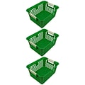 Romanoff Plastic Tattle® Book Basket, 12.25 x 9.75 x 6, Green, Pack of 3 (ROM74905-3)