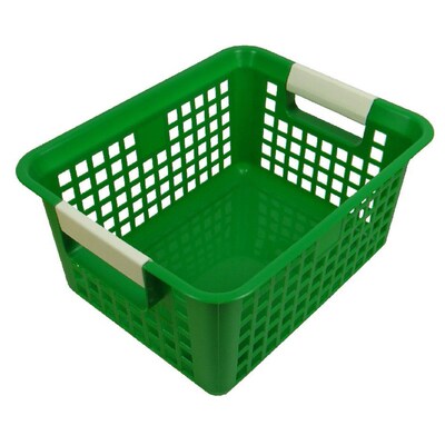 Romanoff Plastic Tattle® Book Basket, 12.25" x 9.75" x 6", Green, Pack of 3 (ROM74905-3)