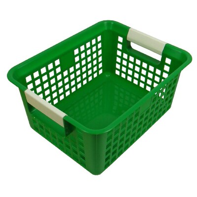 Romanoff Plastic Tattle® Book Basket, 12.25 x 9.75 x 6, Green, Pack of 3 (ROM74905-3)