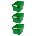 Romanoff Plastic Tattle® Wide Shelf File, 11 x 8 x 7.5, Green, Pack of 3 (ROM77305-3)