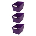 Romanoff Plastic Tattle® Wide Shelf File, 11 x 8 x 7.5, Purple, Pack of 3 (ROM77306-3)