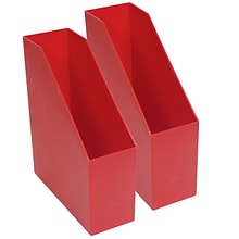 Romanoff Plastic Magazine File, 9.5 x 3.5 x 11.5, Red, Pack of 2 (ROM77702-2)
