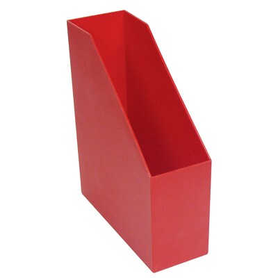 Romanoff Plastic Magazine File, 9.5" x 3.5" x 11.5", Red, Pack of 2 (ROM77702-2)