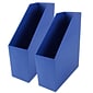 Romanoff Plastic Magazine File, 9.5" x 3.5" x 11.5", Blue, Pack of 2 (ROM77704-2)