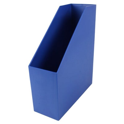 Romanoff Plastic Magazine File, 9.5" x 3.5" x 11.5", Blue, Pack of 2 (ROM77704-2)