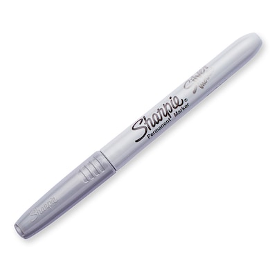 Sharpie® Fine Point Permanent Marker, Metallic Silver, Pack of 12 (SAN39100-12)