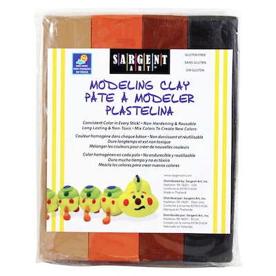 Sargent Art Non-Hardening Modeling Clay, 1 lbs., Earth Tone Colors, 12 Packs (SAR224009-12)