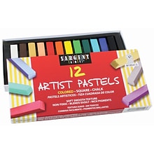 Sargent Art Artist Square Chalk Pastels, Assorted Colors, 12/Box, 3 Boxes (SAR224112-3)