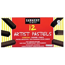 Sargent Art Artist Square Chalk Pastels, Charcoal, 12/Pack, 3 Packs (SAR224115-3)