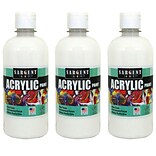 Sargent Art, White, Acrylic Paint, 16 oz. Squeeze Bottle, Pack of 3 (SAR242496-3)