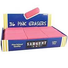 Sargent Art® Large Erasers, Pink, 36 Per Pack, 3 Packs (SAR361012-3)
