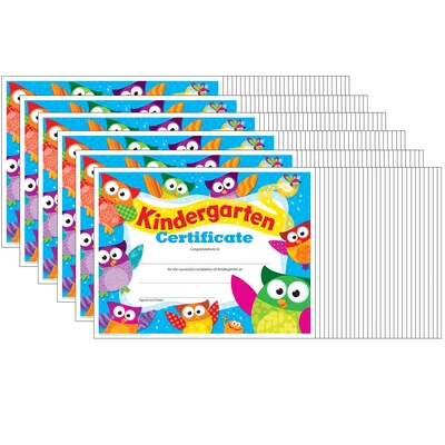 TREND Kindergarten Certificate Owl-Stars!®, 30 Per Pack, 6 Packs (T-17009-6)