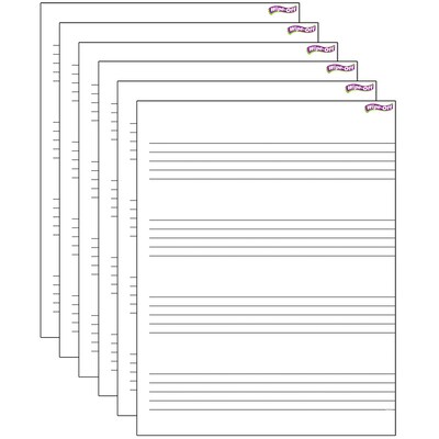 Trend Music Staff Wipe-Off Chart Laminated Paper Dry-Erase Whiteboard, 17 x 22, 6/Pack (T-27304-6)