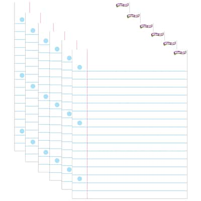 Trend Enterprises Notebook Paper Wipe-Off Chart Laminated Paper Dry-Erase Whiteboard, 17 x 22, 6/B