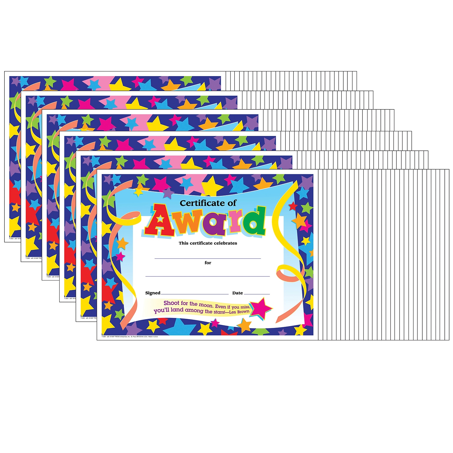 TREND Certificate of Award Colorful Classics Certificates, 30 Per Pack, 6 Packs (T-2951-6)