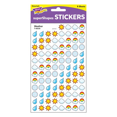 TREND Weather superShapes Stickers, Multicolored, 800 Per Pack, 6 Packs (T-46039-6)