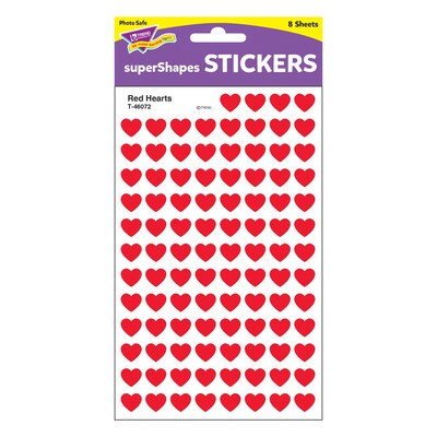 TREND Red Hearts superShapes Stickers, 800 Per Pack, 6 Packs (T-46072-6)