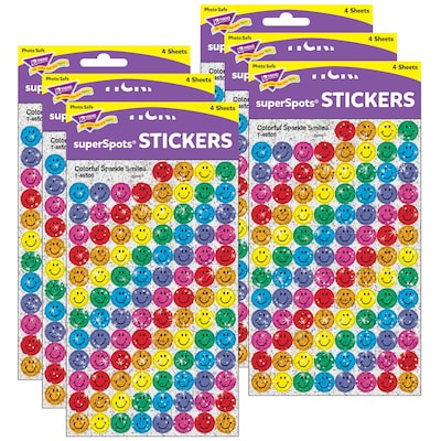 TREND Colorful Smiles superSpots Stickers-Sparkle, 400 Per Pack, 6 Packs (T-46505-6)