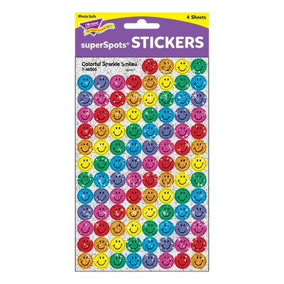 TREND Colorful Smiles superSpots Stickers-Sparkle, 400 Per Pack, 6 Packs (T-46505-6)