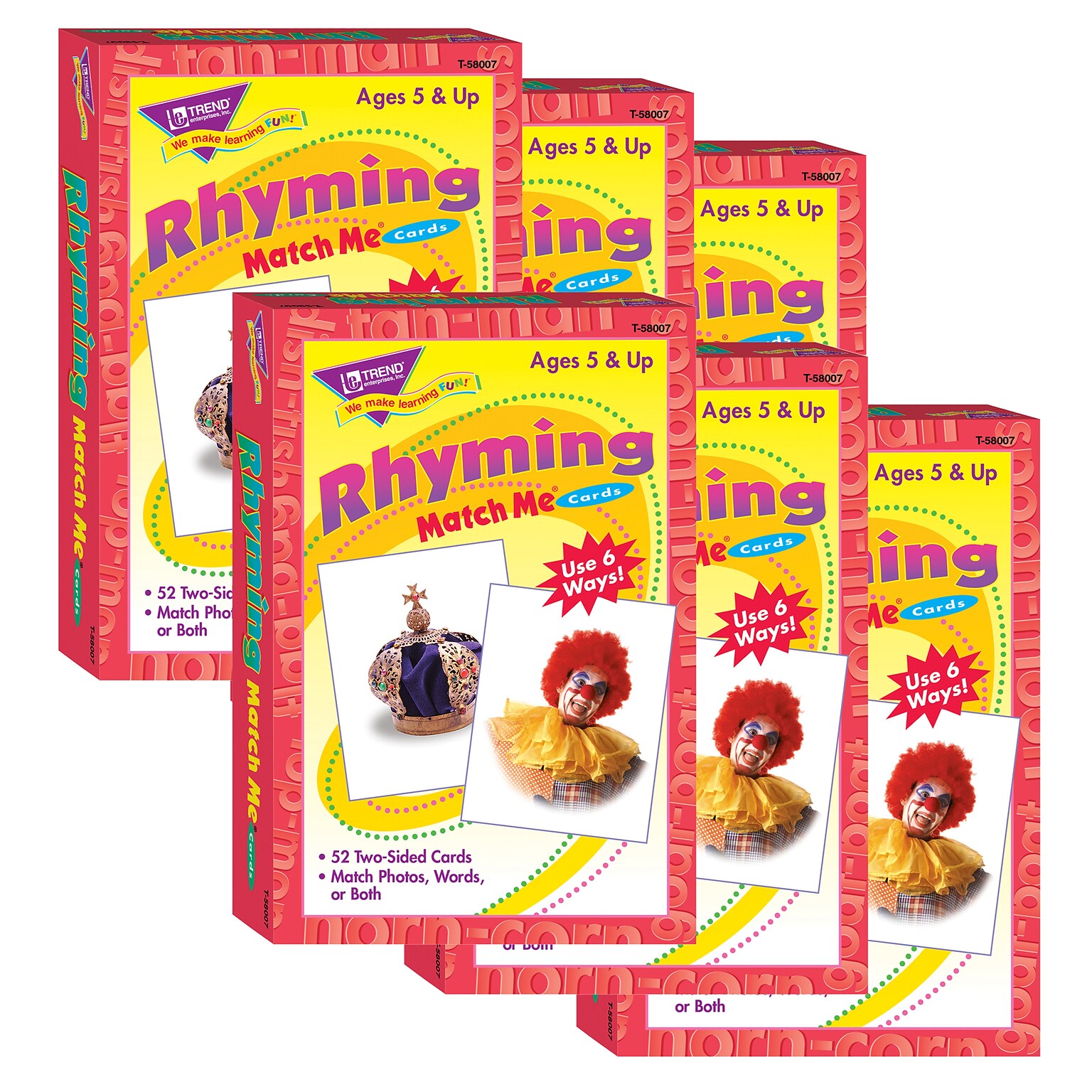 TREND Rhyming Words Match Me® Cards, Matching Game, Grade PK-2 (T-58007-6)