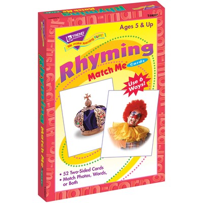 TREND Rhyming Words Match Me® Cards, Matching Game, Grade PK-2 (T-58007-6)