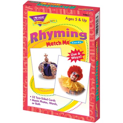 TREND Rhyming Words Match Me® Cards, Matching Game, Grade PK-2 (T-58007-6)
