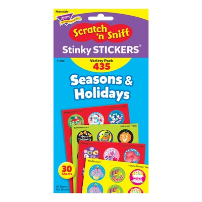 Trend Seasons & Holidays Stinky Stickers Variety Pack, Multicolored, 435 Per Pack, 2 Packs (T-580-2)
