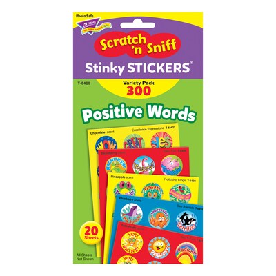 TREND Positive Words Stinky Stickers Variety Pack, 300 Per Pack, 3 Packs (T-6480-3)