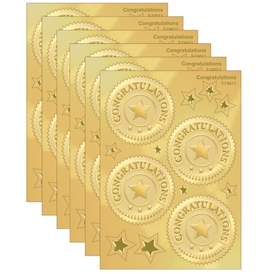 TREND 2 Congratulations (Gold) Award Seals Stickers (T-74011-6)